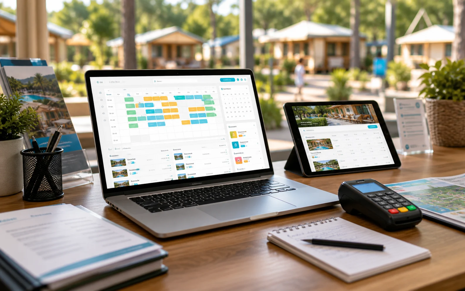 Calendario prenotazioni campeggio con disponibilità e booking engine