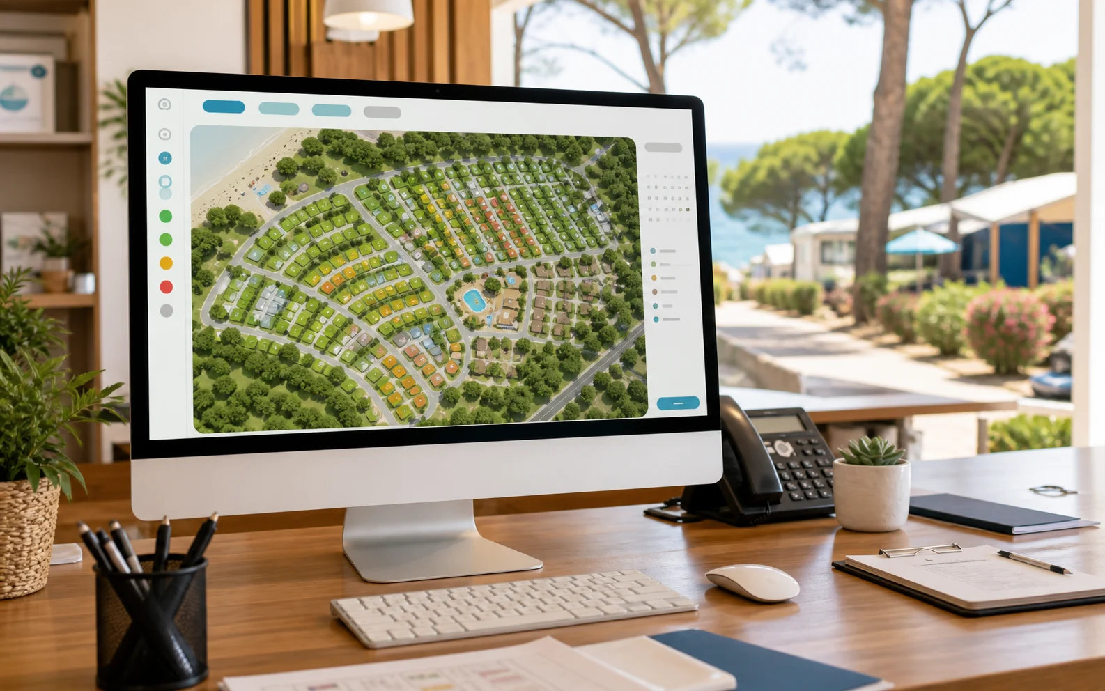 Mappa grafica Scidoo per gestione piazzole e alloggi camping