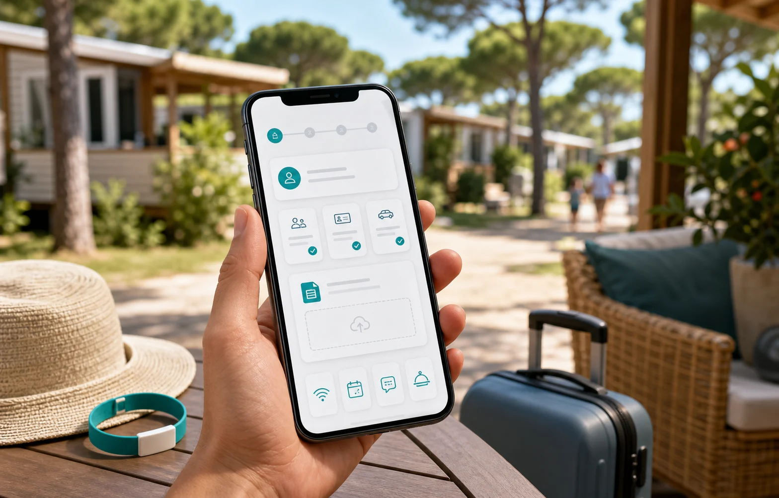 Portale ospite mobile per check-in e servizi campeggio