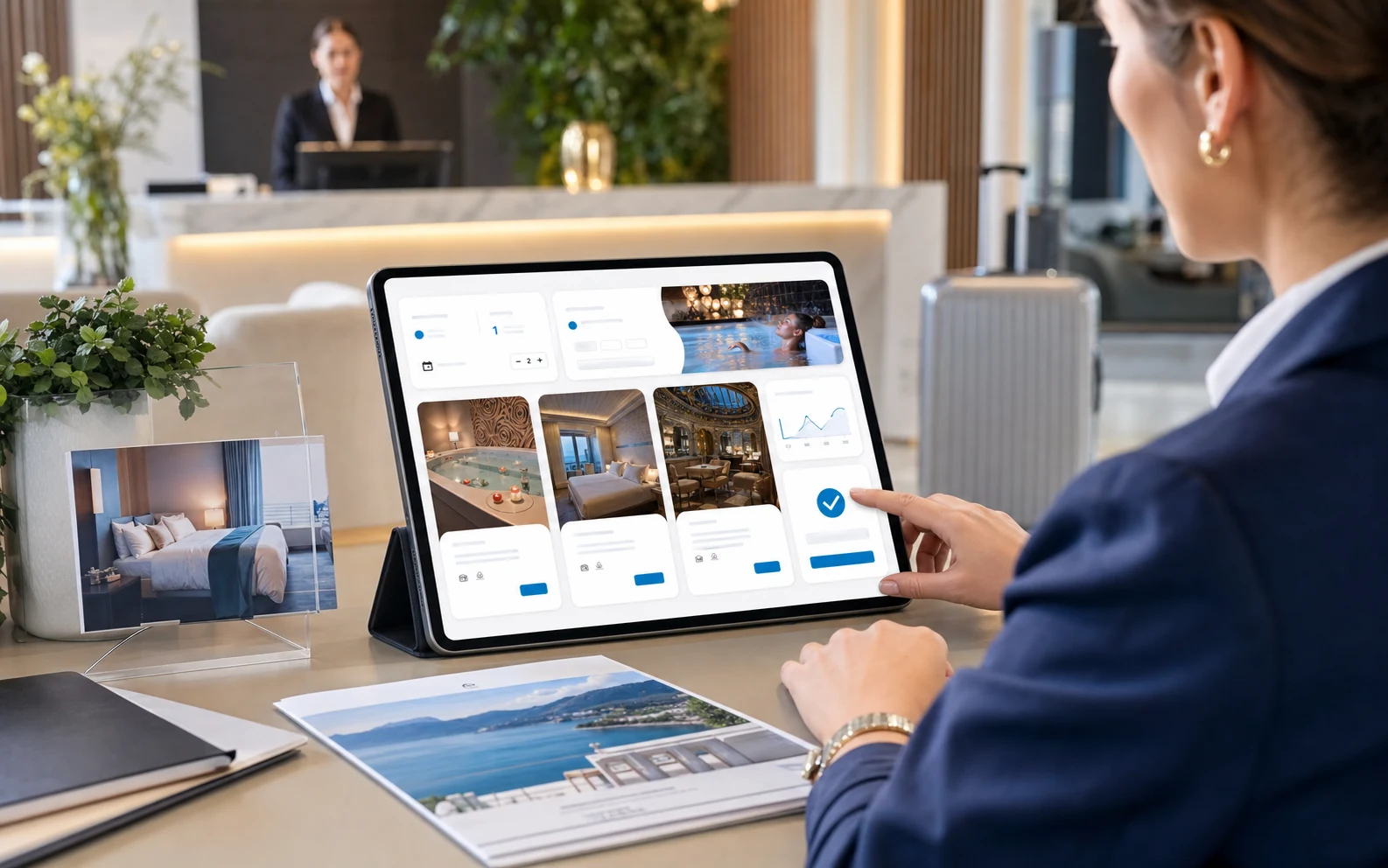 Tablet con offerte e pacchetti del Booking Engine hotel
