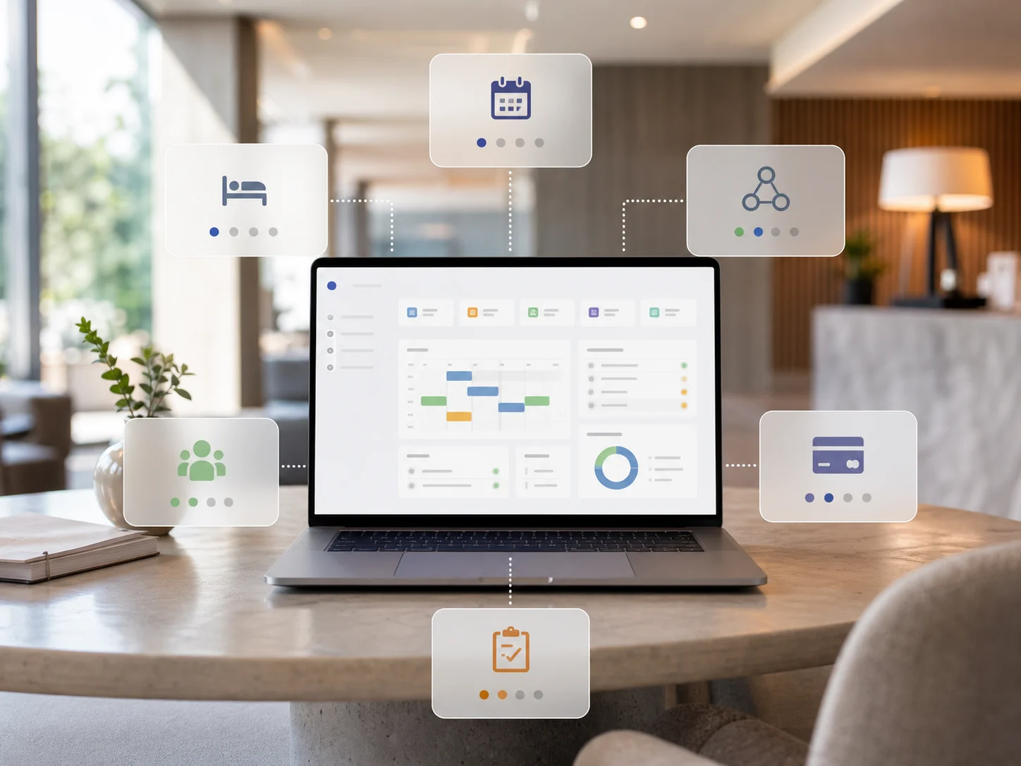 Piattaforma PMS hotel all-in-one con moduli collegati